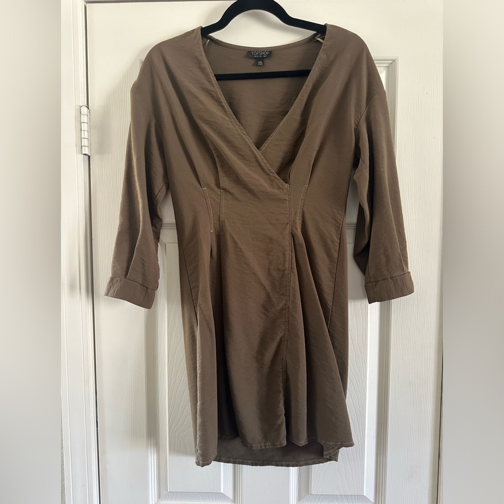 Topshop brown women’s dress tunic size 0
